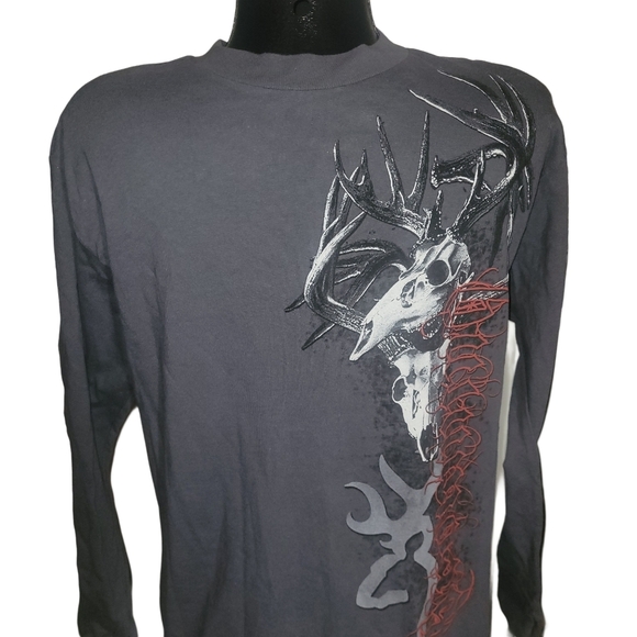 Browning Mens Grey Long Sleeve Top M - Picture 2 of 5